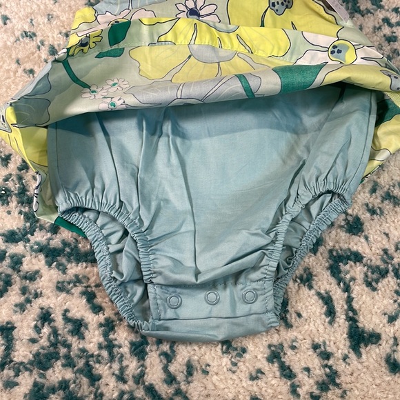 NWT carters blue and green floral one piece bodysuit with faux dress overlay - Picture 4 of 7
